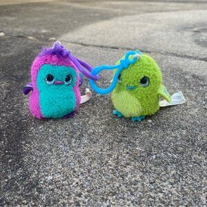 Set of (2) Hatchimals Plush Clip-On Key Chains